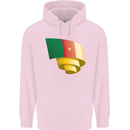 Curled Cameroon Flag Cameroonian Day Football Childrens Kids Hoodie Light Pink