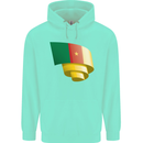 Curled Cameroon Flag Cameroonian Day Football Childrens Kids Hoodie Peppermint