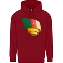 Curled Cameroon Flag Cameroonian Day Football Childrens Kids Hoodie Red