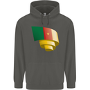 Curled Cameroon Flag Cameroonian Day Football Childrens Kids Hoodie Storm Grey