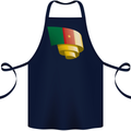 Curled Cameroon Flag Cameroonian Day Football Cotton Apron 100% Organic Navy Blue