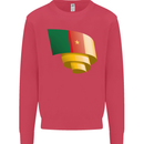 Curled Cameroon Flag Cameroonian Day Football Kids Sweatshirt Jumper Heliconia