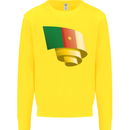 Curled Cameroon Flag Cameroonian Day Football Kids Sweatshirt Jumper Yellow