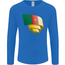 Curled Cameroon Flag Cameroonian Day Football Mens Long Sleeve T-Shirt Royal Blue