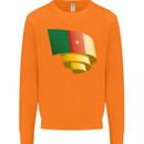Curled Cameroon Flag Cameroonian Day Football Mens Sweatshirt Jumper Orange