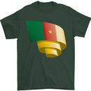 Curled Cameroon Flag Cameroonian Day Football Mens T-Shirt 100% Cotton Forest Green