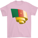 Curled Cameroon Flag Cameroonian Day Football Mens T-Shirt 100% Cotton Light Pink