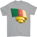 Curled Cameroon Flag Cameroonian Day Football Mens T-Shirt 100% Cotton Sports Grey