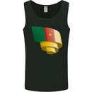 Curled Cameroon Flag Cameroonian Day Football Mens Vest Tank Top Black