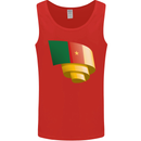 Curled Cameroon Flag Cameroonian Day Football Mens Vest Tank Top Red