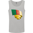 Curled Cameroon Flag Cameroonian Day Football Mens Vest Tank Top Sports Grey