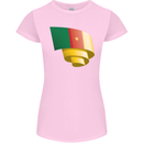 Curled Cameroon Flag Cameroonian Day Football Womens Petite Cut T-Shirt Light Pink