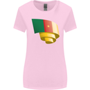 Curled Cameroon Flag Cameroonian Day Football Womens Wider Cut T-Shirt Light Pink