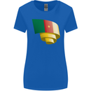 Curled Cameroon Flag Cameroonian Day Football Womens Wider Cut T-Shirt Royal Blue