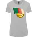 Curled Cameroon Flag Cameroonian Day Football Womens Wider Cut T-Shirt Sports Grey