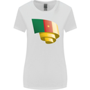 Curled Cameroon Flag Cameroonian Day Football Womens Wider Cut T-Shirt White