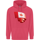 Curled Canada Flag Canadian Day Football Childrens Kids Hoodie Heliconia