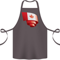 Curled Canada Flag Canadian Day Football Cotton Apron 100% Organic Dark Grey