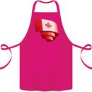Curled Canada Flag Canadian Day Football Cotton Apron 100% Organic Pink