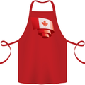 Curled Canada Flag Canadian Day Football Cotton Apron 100% Organic Red
