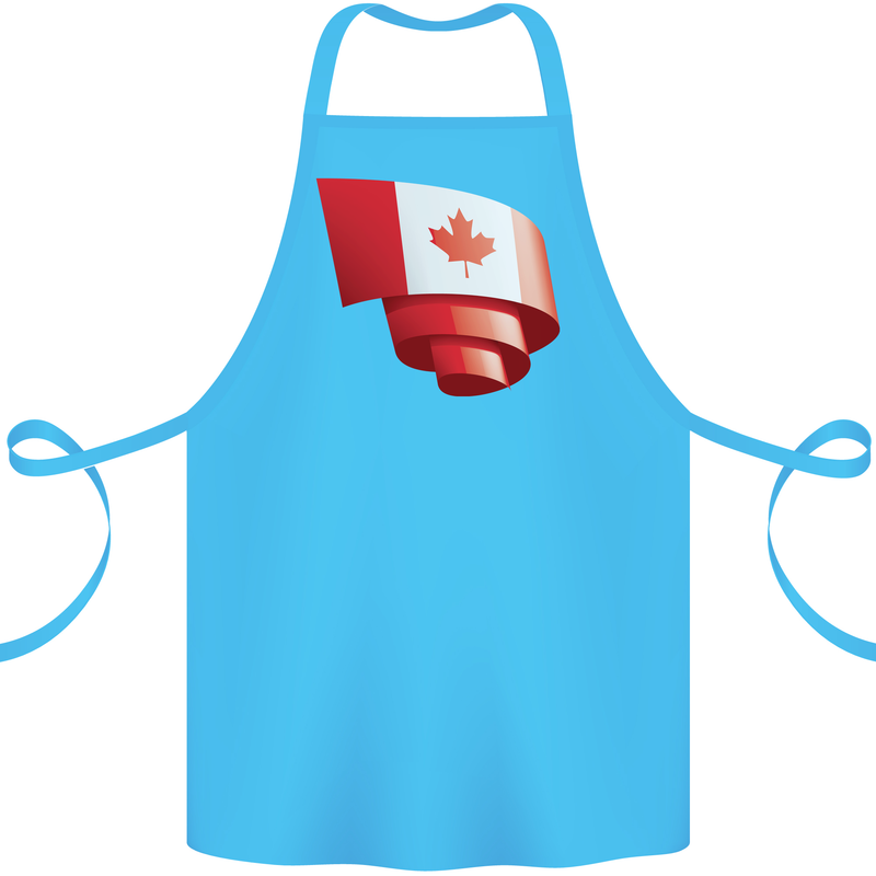 Curled Canada Flag Canadian Day Football Cotton Apron 100% Organic Turquoise
