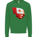 Curled Canada Flag Canadian Day Football Kids Sweatshirt Jumper Irish Green
