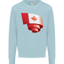 Curled Canada Flag Canadian Day Football Kids Sweatshirt Jumper Light Blue