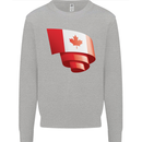 Curled Canada Flag Canadian Day Football Kids Sweatshirt Jumper Sports Grey