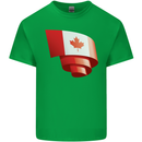 Curled Canada Flag Canadian Day Football Kids T-Shirt Childrens Irish Green