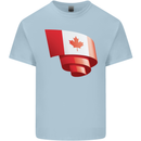 Curled Canada Flag Canadian Day Football Kids T-Shirt Childrens Light Blue