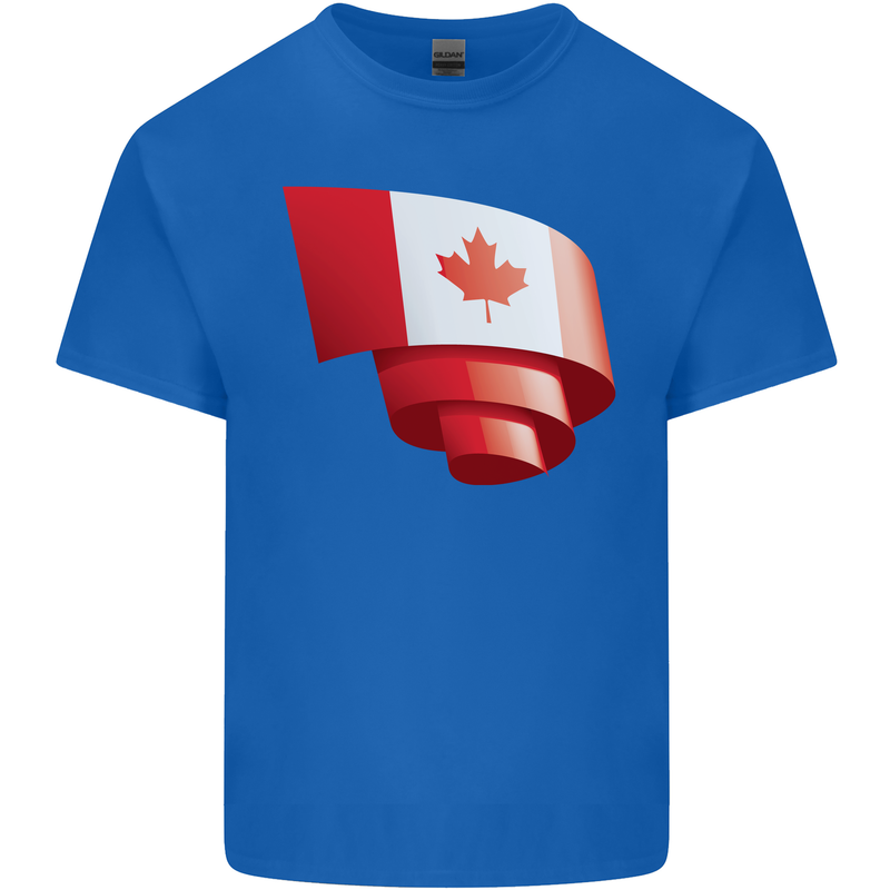 Curled Canada Flag Canadian Day Football Kids T-Shirt Childrens Royal Blue