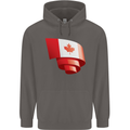 Curled Canada Flag Canadian Day Football Mens 80% Cotton Hoodie Charcoal
