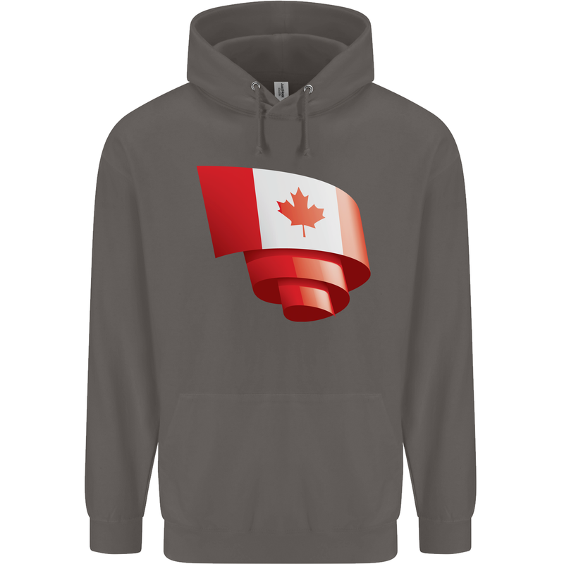 Curled Canada Flag Canadian Day Football Mens 80% Cotton Hoodie Charcoal