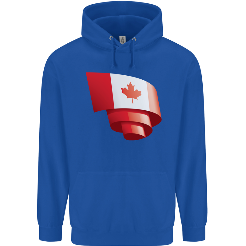 Curled Canada Flag Canadian Day Football Mens 80% Cotton Hoodie Royal Blue