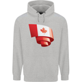 Curled Canada Flag Canadian Day Football Mens 80% Cotton Hoodie Sports Grey