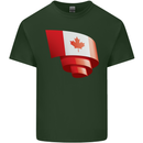 Curled Canada Flag Canadian Day Football Mens Cotton T-Shirt Tee Top Forest Green
