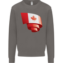 Curled Canada Flag Canadian Day Football Mens Sweatshirt Jumper Charcoal