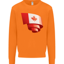 Curled Canada Flag Canadian Day Football Mens Sweatshirt Jumper Orange