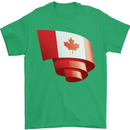 Curled Canada Flag Canadian Day Football Mens T-Shirt 100% Cotton Irish Green
