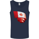 Curled Canada Flag Canadian Day Football Mens Vest Tank Top Navy Blue