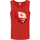 Curled Canada Flag Canadian Day Football Mens Vest Tank Top Red