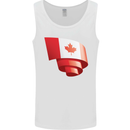 Curled Canada Flag Canadian Day Football Mens Vest Tank Top White