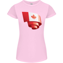 Curled Canada Flag Canadian Day Football Womens Petite Cut T-Shirt Light Pink