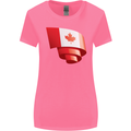 Curled Canada Flag Canadian Day Football Womens Wider Cut T-Shirt Azalea