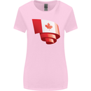 Curled Canada Flag Canadian Day Football Womens Wider Cut T-Shirt Light Pink