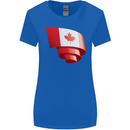 Curled Canada Flag Canadian Day Football Womens Wider Cut T-Shirt Royal Blue