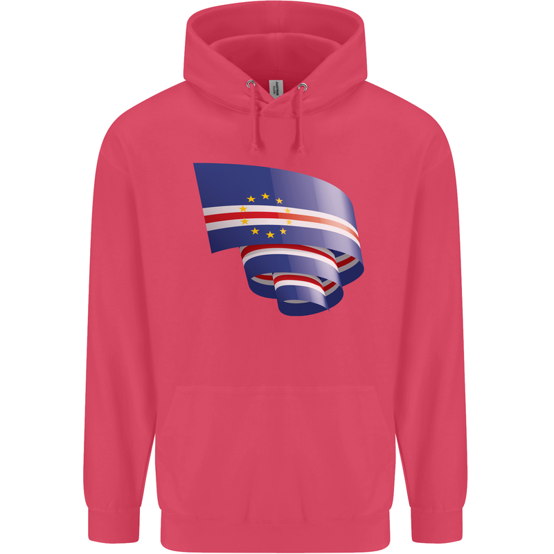 Curled Cape Verde Flag Verdean Day Football Childrens Kids Hoodie Heliconia