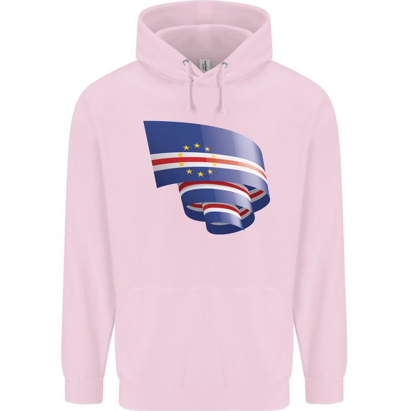 Curled Cape Verde Flag Verdean Day Football Childrens Kids Hoodie Light Pink