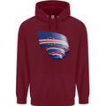 Curled Cape Verde Flag Verdean Day Football Childrens Kids Hoodie Maroon