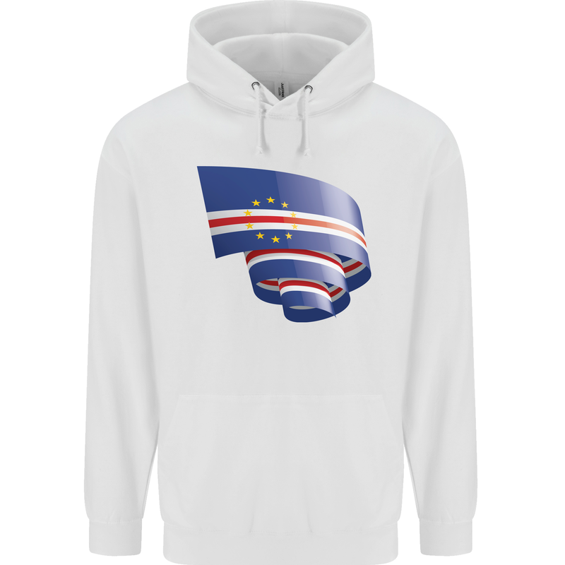 Curled Cape Verde Flag Verdean Day Football Childrens Kids Hoodie White